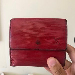 Louis Vuitton Epi Leather Wallet Trifold Red